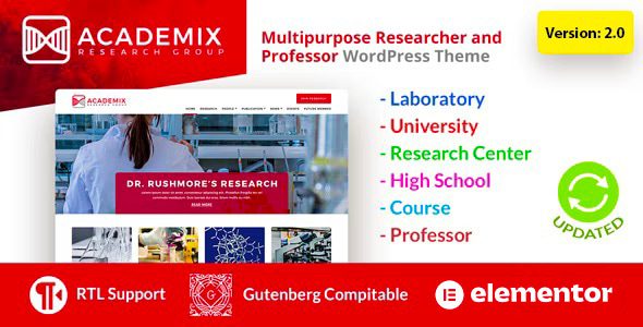 Academix – Multipurpose Education, Researcher and Professor WordPress Theme