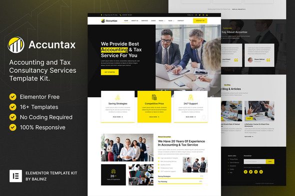 Accuntax – Accounting and Tax Consultancy Services Elementor Template Kit