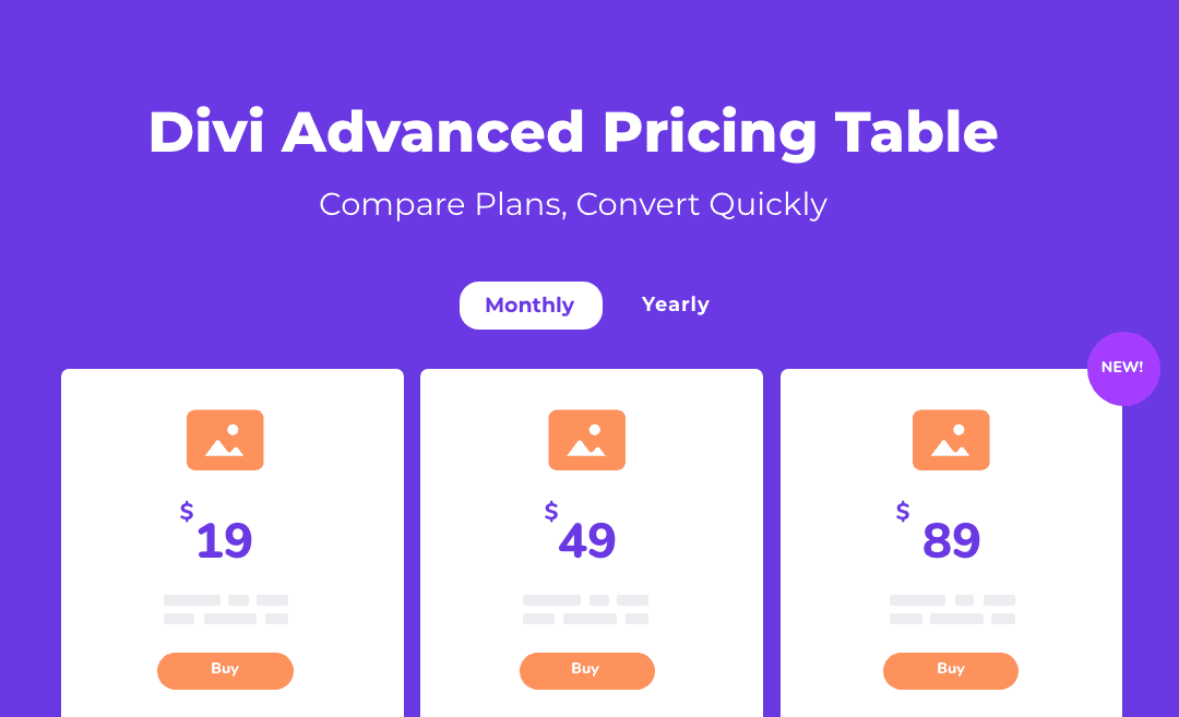 Advanced Pricing Table For Divi