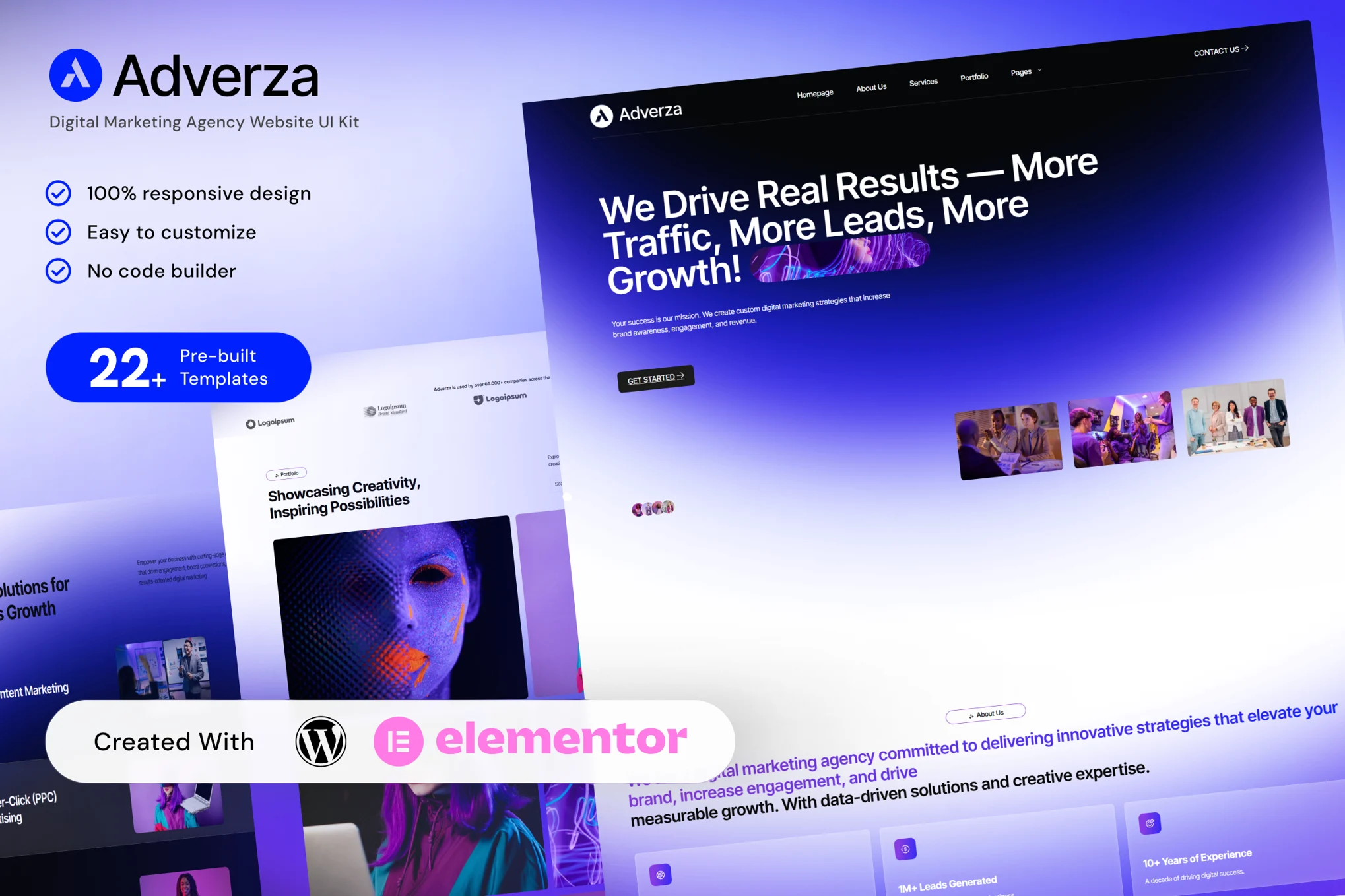 Adverza – Digital Marketing Agency Elementor Template Kit