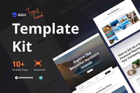 Advi – Creative Tour and Travel Elementor Pro Template Kit
