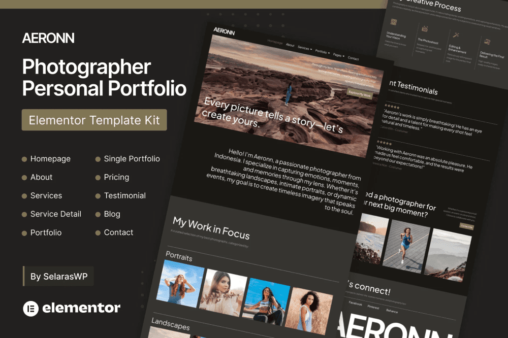 Aeronn – Personal CV Elementor Pro Template Kit