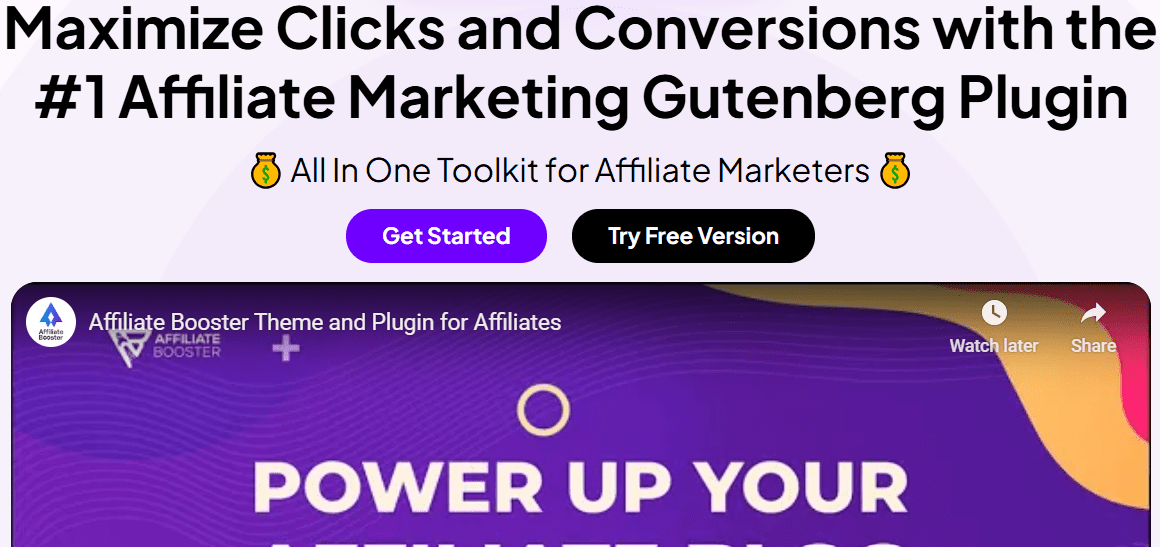 Affiliate Booster – Best Theme For Affiliate Marketing With Block Pro