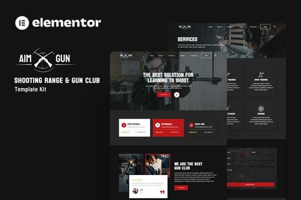 Aimgun – Shooting Range and Gun Club Elementor Template Kit