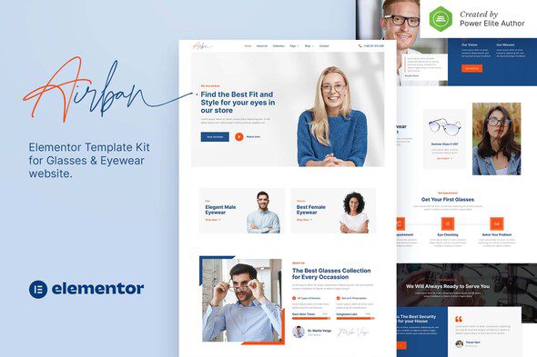 Airban – Glasses & Eyewear Elementor Template Kit