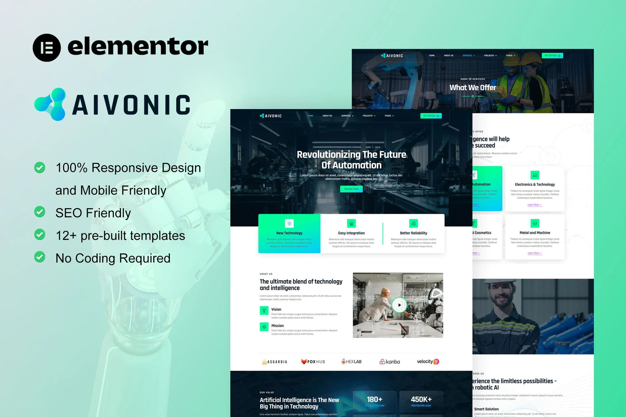 Aivonic – AI and Robotics Elementor Pro Template Kit