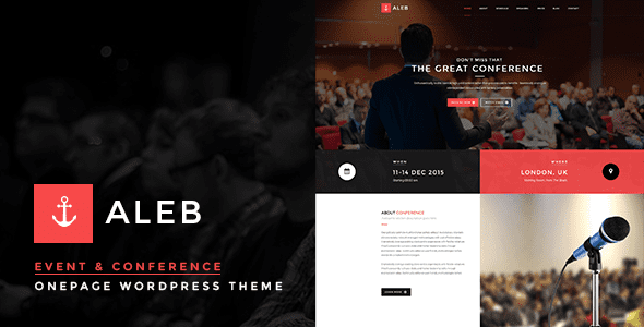 Aleb – Event Conference Onepage WordPress Theme
