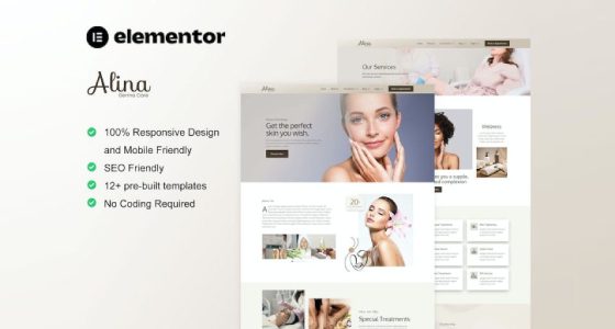 Alina – Skin Care & Dermatology Elementor Template Kit