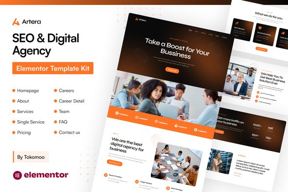 Artera – SEO and Digital Agency Elementor Pro Template Kit