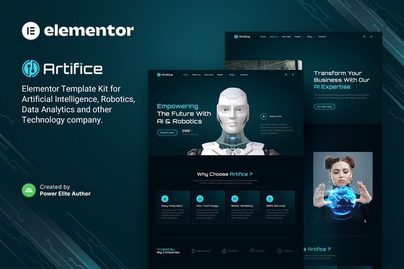 Artifice – AI and Robotics Elementor Template Kit