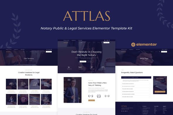 Attlas – Notary Public and Legal Services Elementor Template Kit