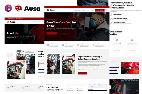 Ausa – Autocar Salon and Detailing Services Elementor Template Kit