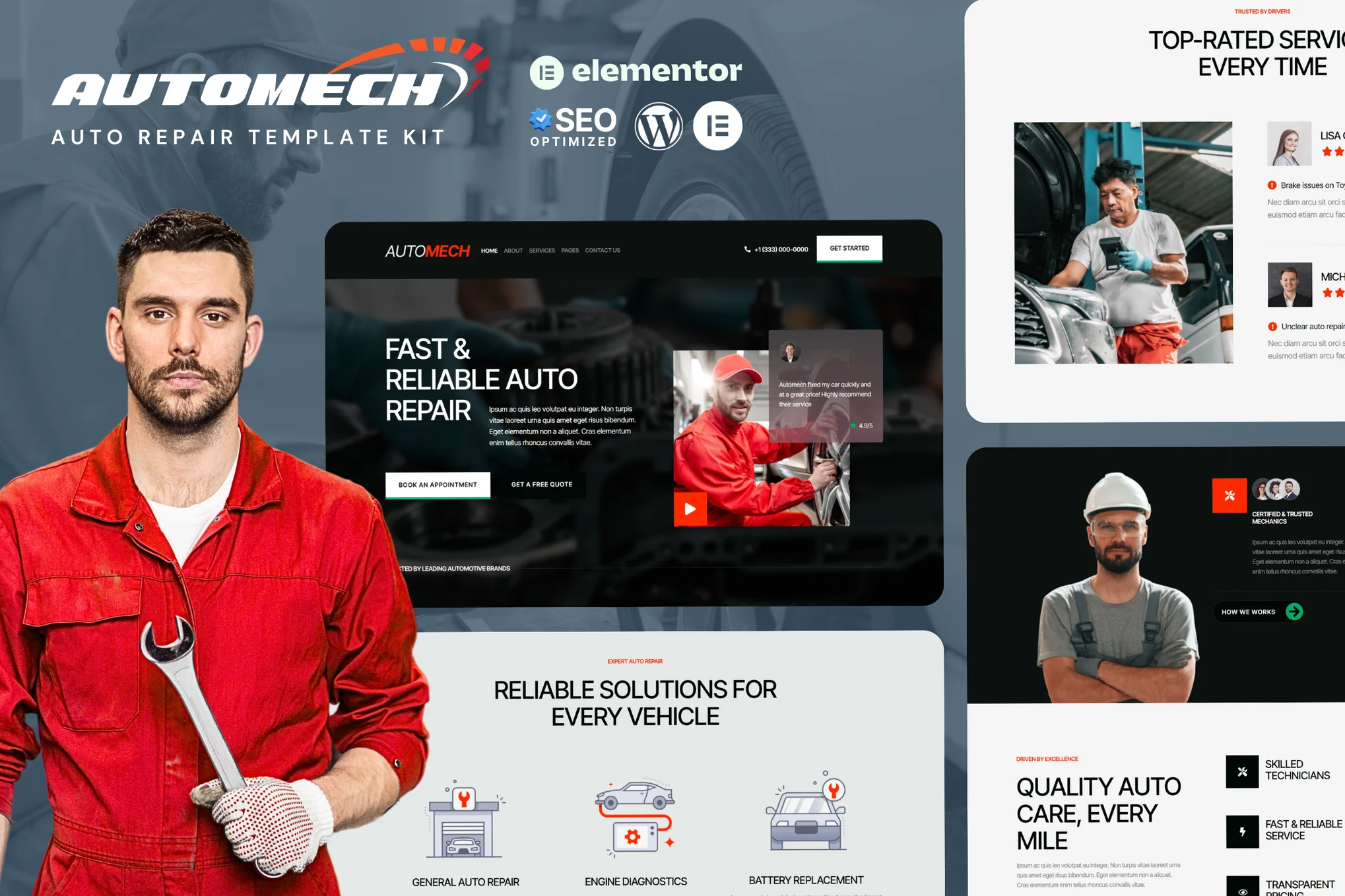 Automech – Auto Repair Service Elementor Template Kit