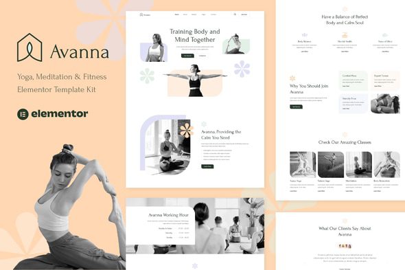 Avanna – Yoga, Meditation and Fitness Elementor Template Kit