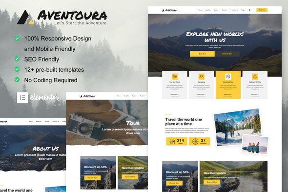 Aventoura – Travel and Tour Agency Elementor Template Kit
