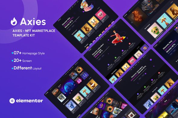 Axies – NFT Marketplace Elementor Template Kit