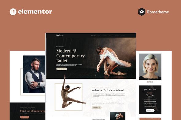 Balleto – Ballet School Elementor Pro Full Site Template Kit