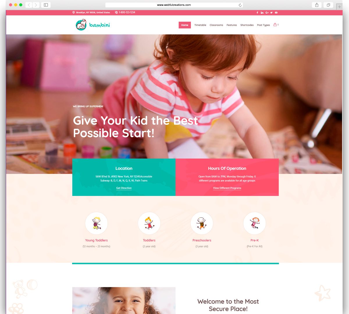 Bambini Kindergarten and Pre-School Theme