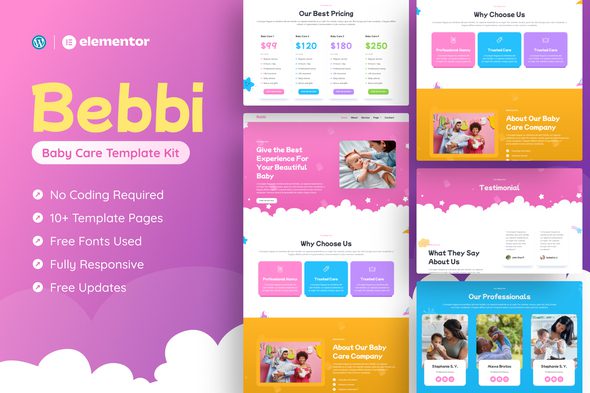 Bebbi – Creative Baby Care Elementor Pro Template Kit
