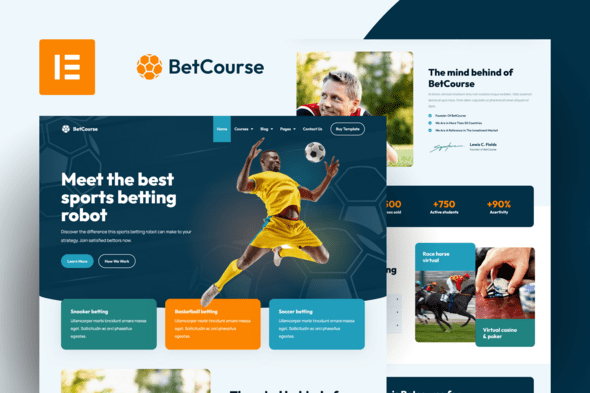 BetCourse – Sports Betting and Prediction Course Elementor Template Kit