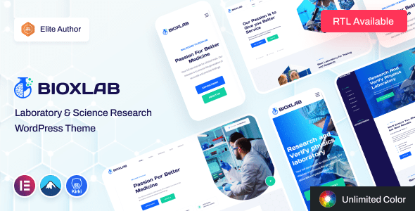 Bioxlab – Laboratory and Science Research WordPress Theme