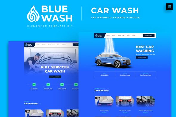 Bluewash – Car Washing and Cleaning Services Template Kit
