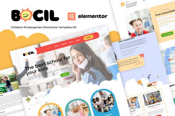 Bocil – Children Kindergarten Elementor Template Kit