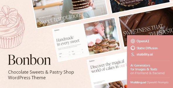 Bonbon – Chocolate and Pastry Shop WordPress Theme