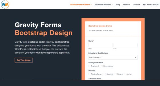 Bootstrap Addon For Gravity Forms