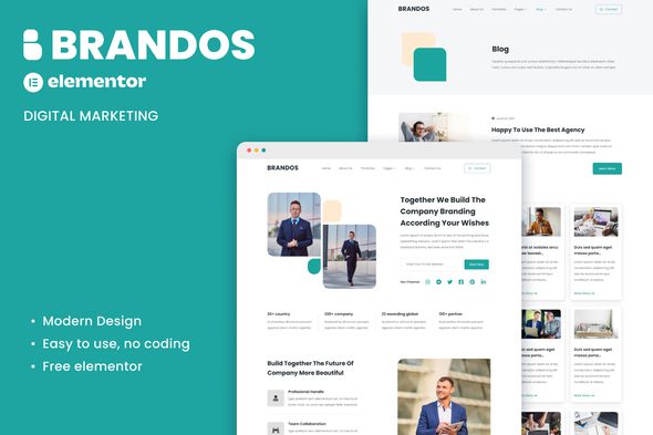 Brandos – Digital Marketing Elementor Template Kit