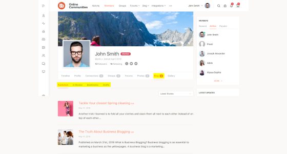 BuddyPress User Blog