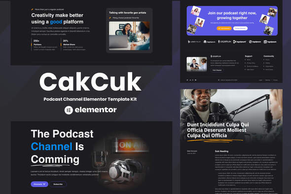CakCuk – Podcast Channel Elementor Template Kit