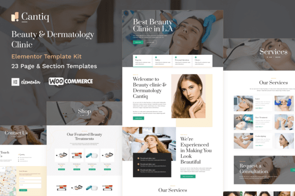 Cantiq – Beauty Clinic WordPress & Dermatologist Elementor Template Kit