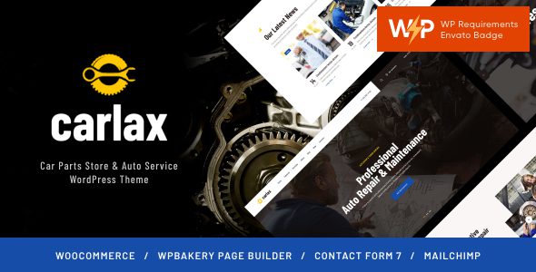 Carlax Car Parts Store and Auto Service WordPress Theme