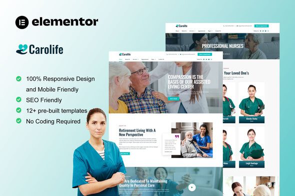 Carolife – Home Care and Private Nursing Services Elementor Template Kit