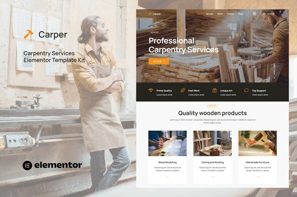 Carper – Carpenter and Craftman Elementor Template Kit