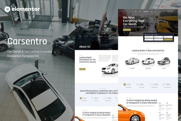 Carsentro – Car Dealer and Listing Company Elementor Template Kit