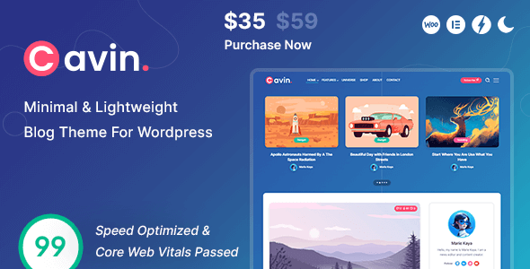Cavin | Minimal and Lightweight WordPress Blog Theme