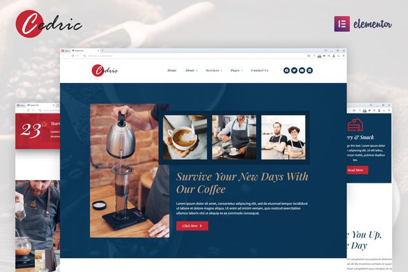 Cedric – Coffee and Beverages Elementor Template Kit
