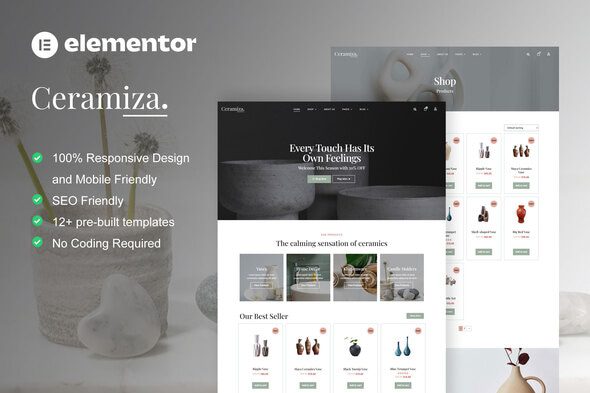 Ceramiza – Pottery and Ceramic Store Elementor Template Kit