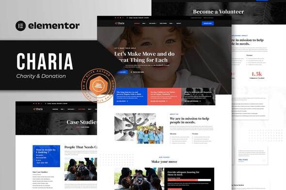 Charia – Charity & Donation Elementor Template Kit