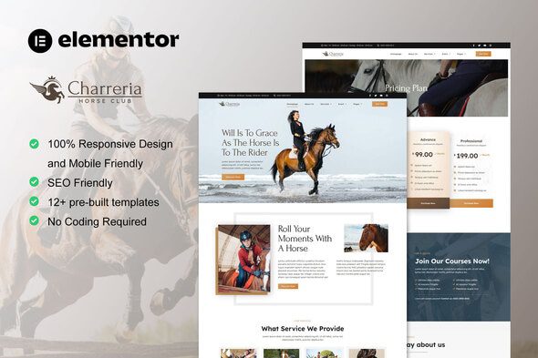 Charreria – Horse Riding Club Elementor Template Kit