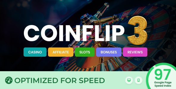 Coinflip – Casino Affiliate and Gambling WordPress Theme