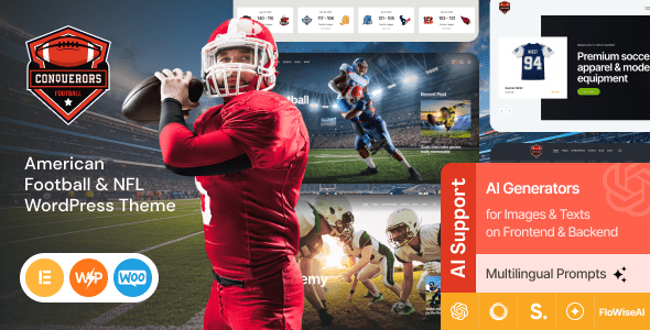 Conquerors | American Football and NFL WordPress Theme