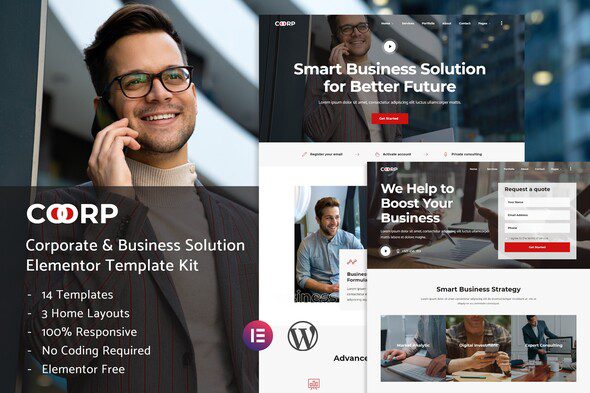 Coorp – Multi-purpose Business Solutions Elementor Template Kit