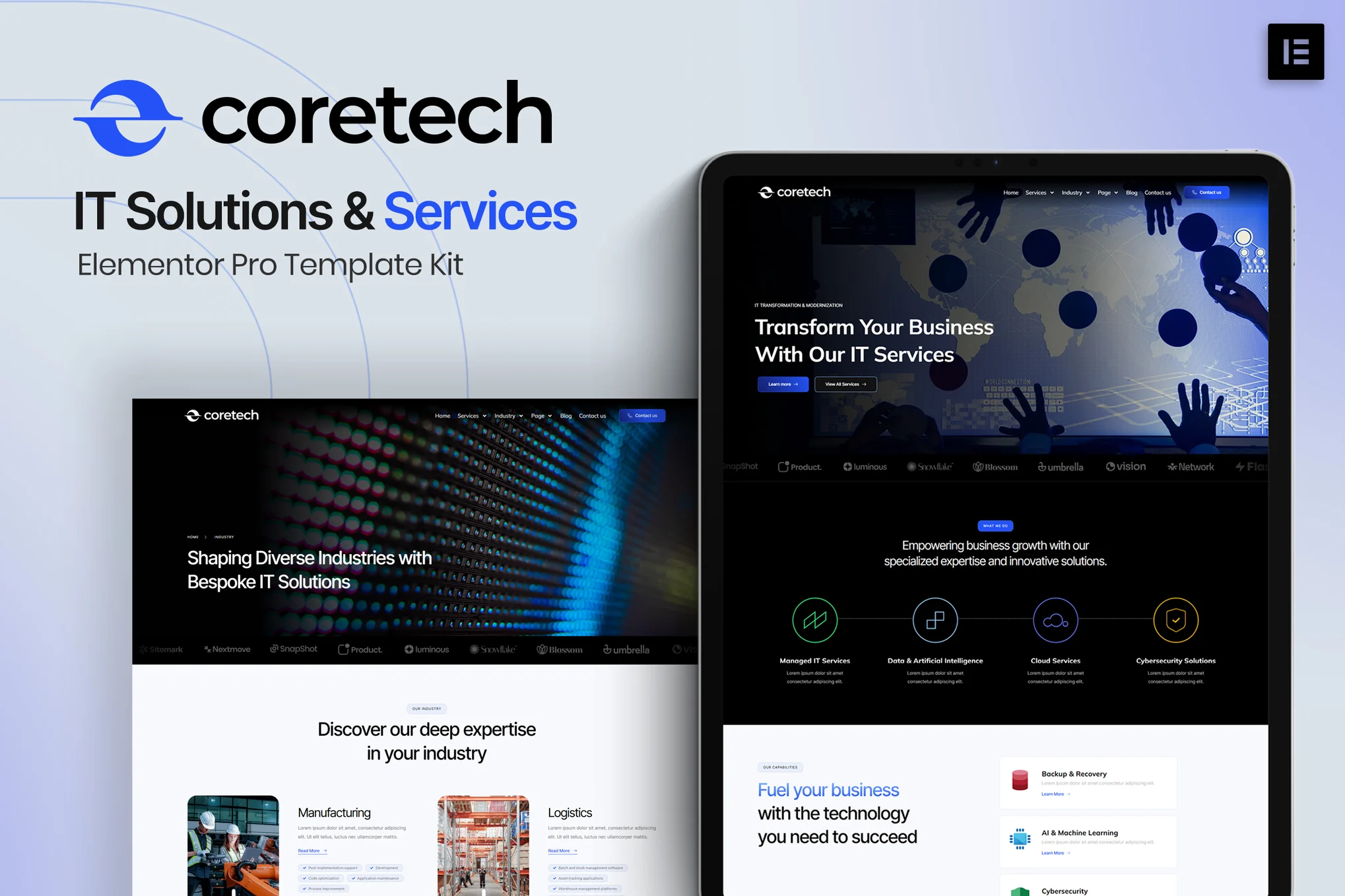 Coretech – IT Solutions and Services Elementor Pro Template Kit