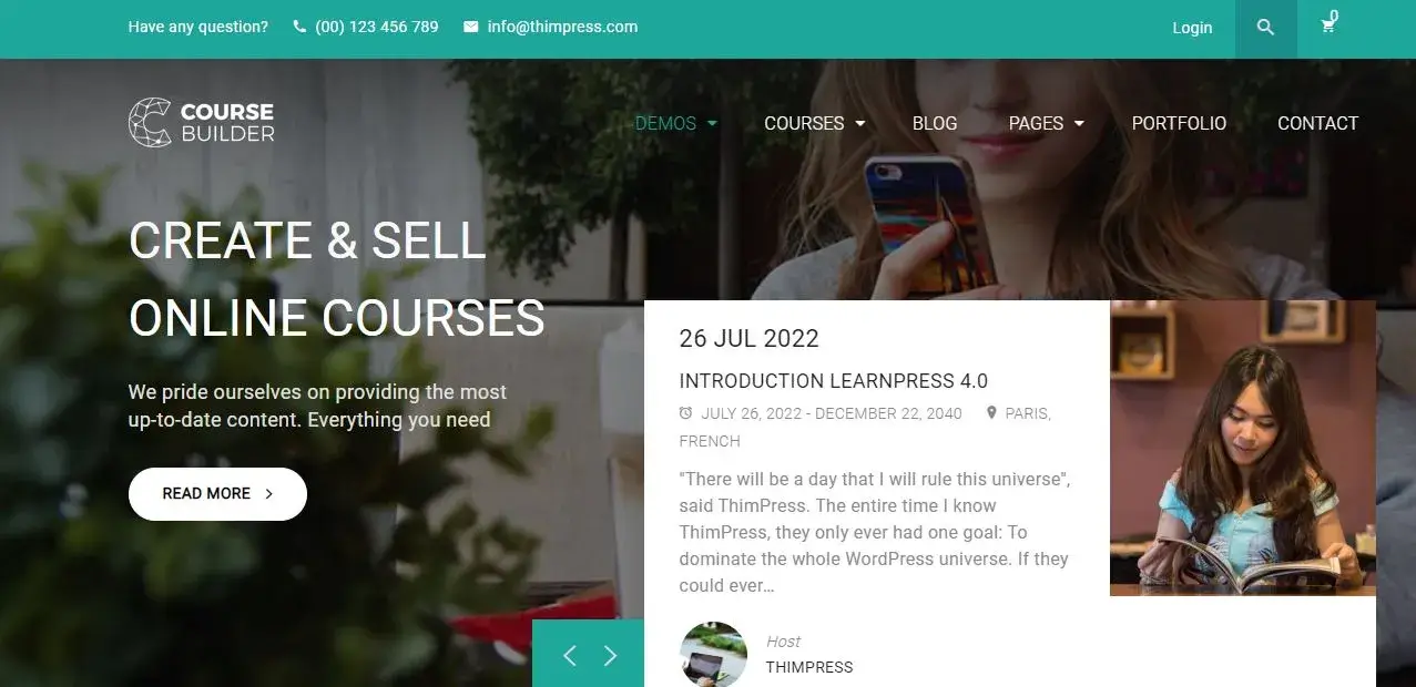 Course Builder – WP LMS Theme ThimPress