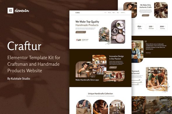 Craftur – Craftsman and Handmade Products Elementor Template Kit