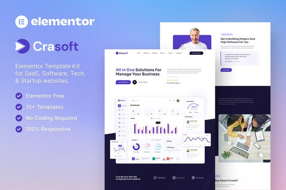 Crasoft – SaaS and Tech Startup Company Elementor Template Kit