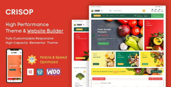 Crisop – Elementor Grocery Store and Food WooCommerce Theme